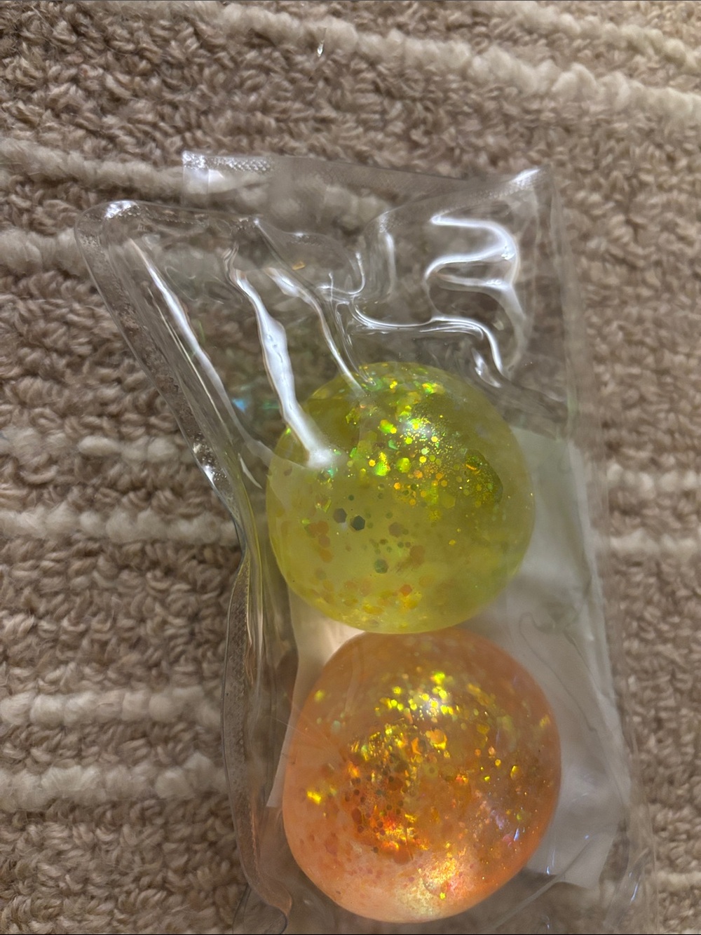 Glitter squishy Ball Duo - Yellow & Orange - Kids Toys